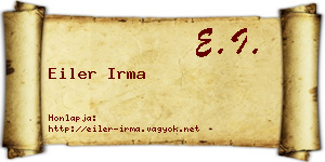 Eiler Irma névjegykártya